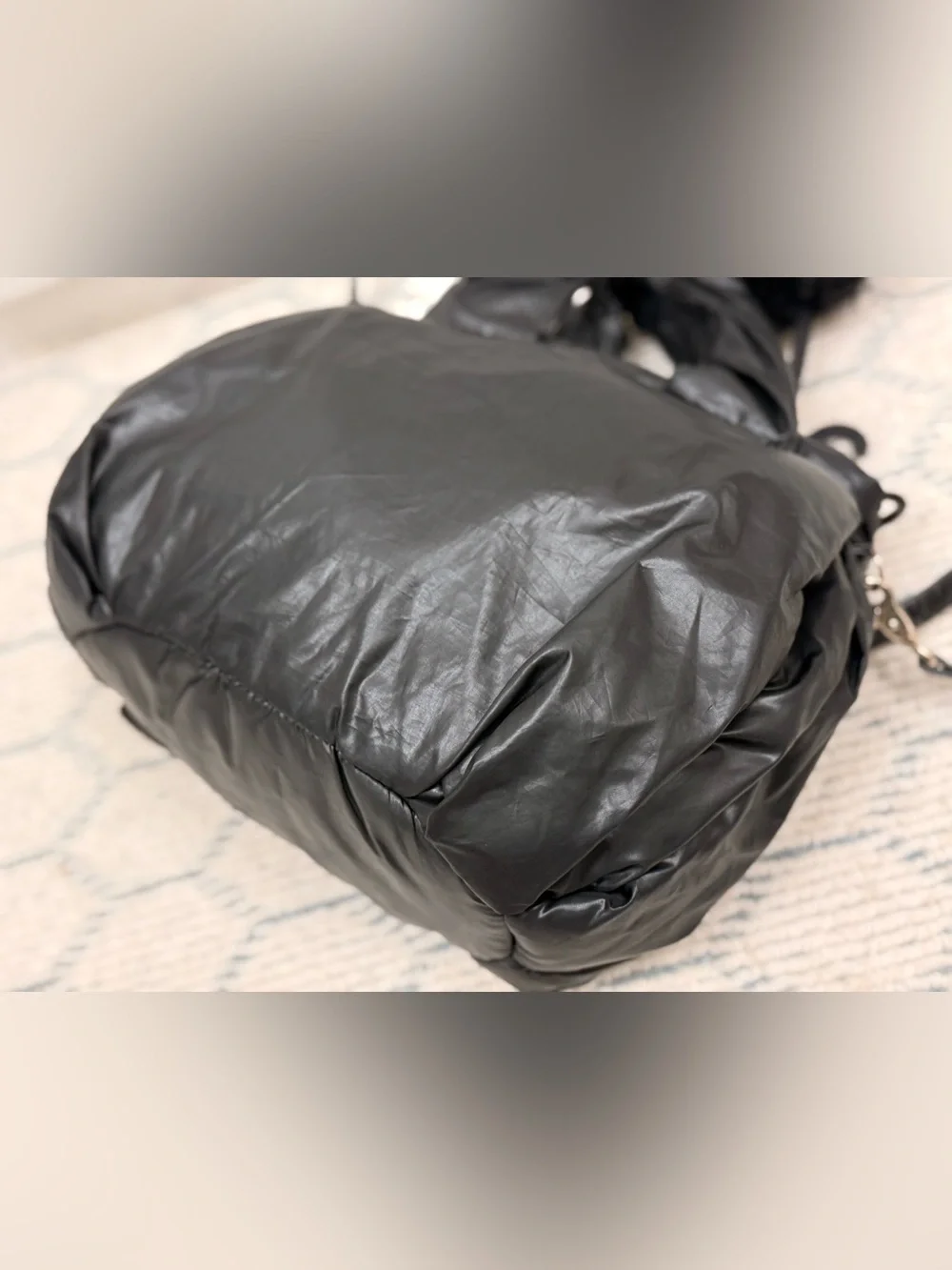 SEE BY CHLOE Y2K “Joy Rider” Black Puffy Nylon 2-Way Crossbody Bag W/ Charms